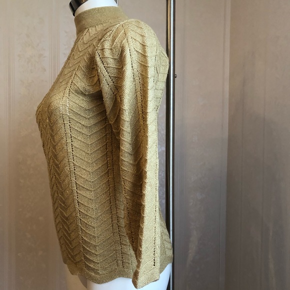 Dylani Women’s Gold Mock Neck Sweater - Picture 5 of 8